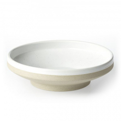 Tablekraft Soho Round Footed Bowl White Pebble Gloss Glaze