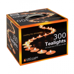 URO Light 4-5 Hour Tealight Candles - 300 per pack