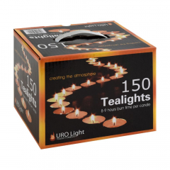 URO Light 8-9 Hour Tealight Candles - 150 per pack