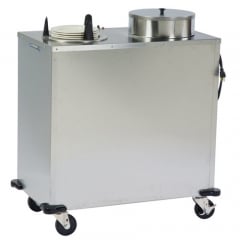 Lakeside E6210 Enclosed Stainless Steel Heated Two Stack Plate Dispenser