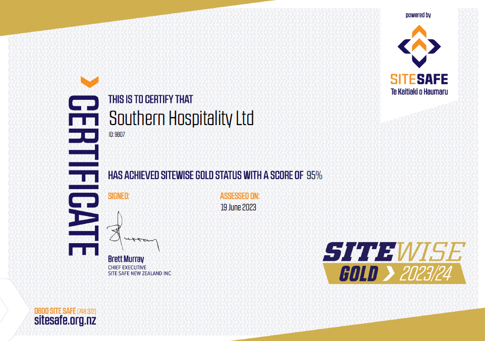 Southern Hospitality Achieves SiteWise Gold Accreditation: Ensuring ...